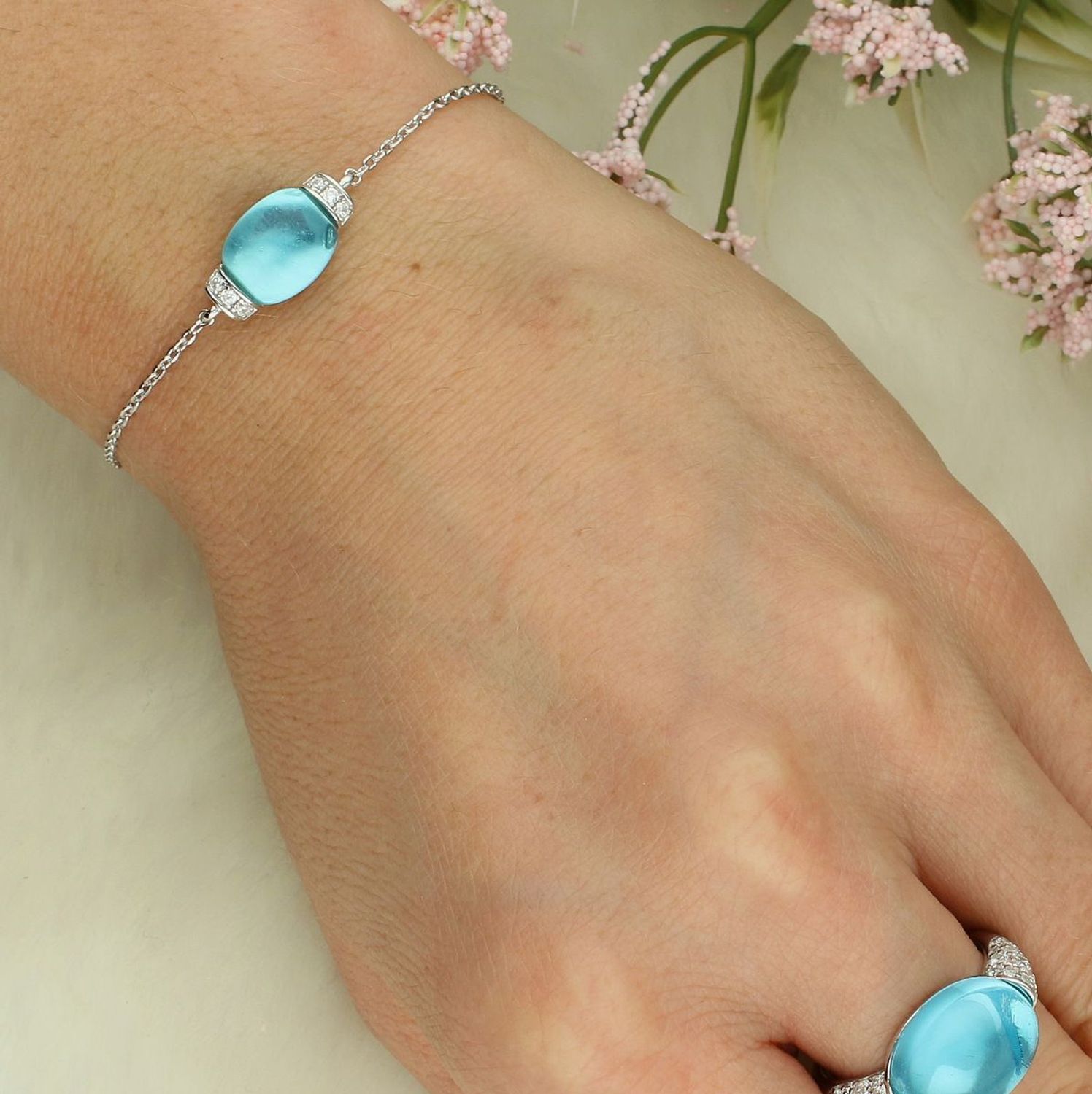 Bransoletka damska srebrna 925 z kamieniem w kolorze topazu Nomination Myradiance 241502 042.png